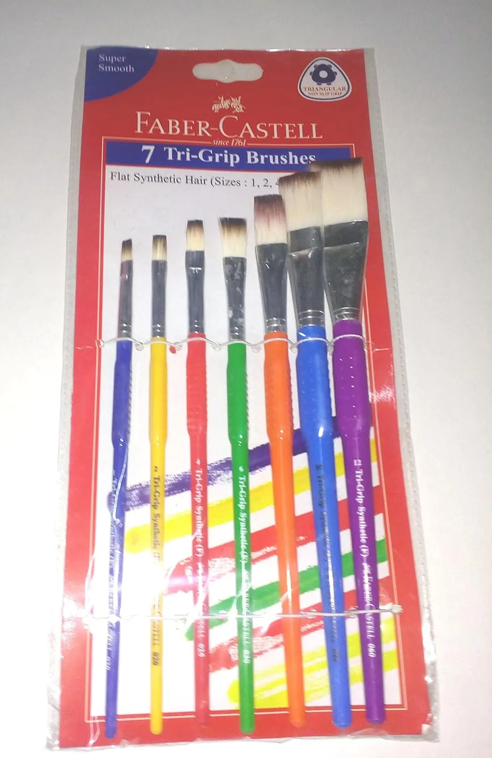 110702.webp Faber-castell TRI-Grip Brush - Flat, Pack Of 7 (Assorted) - Image 1