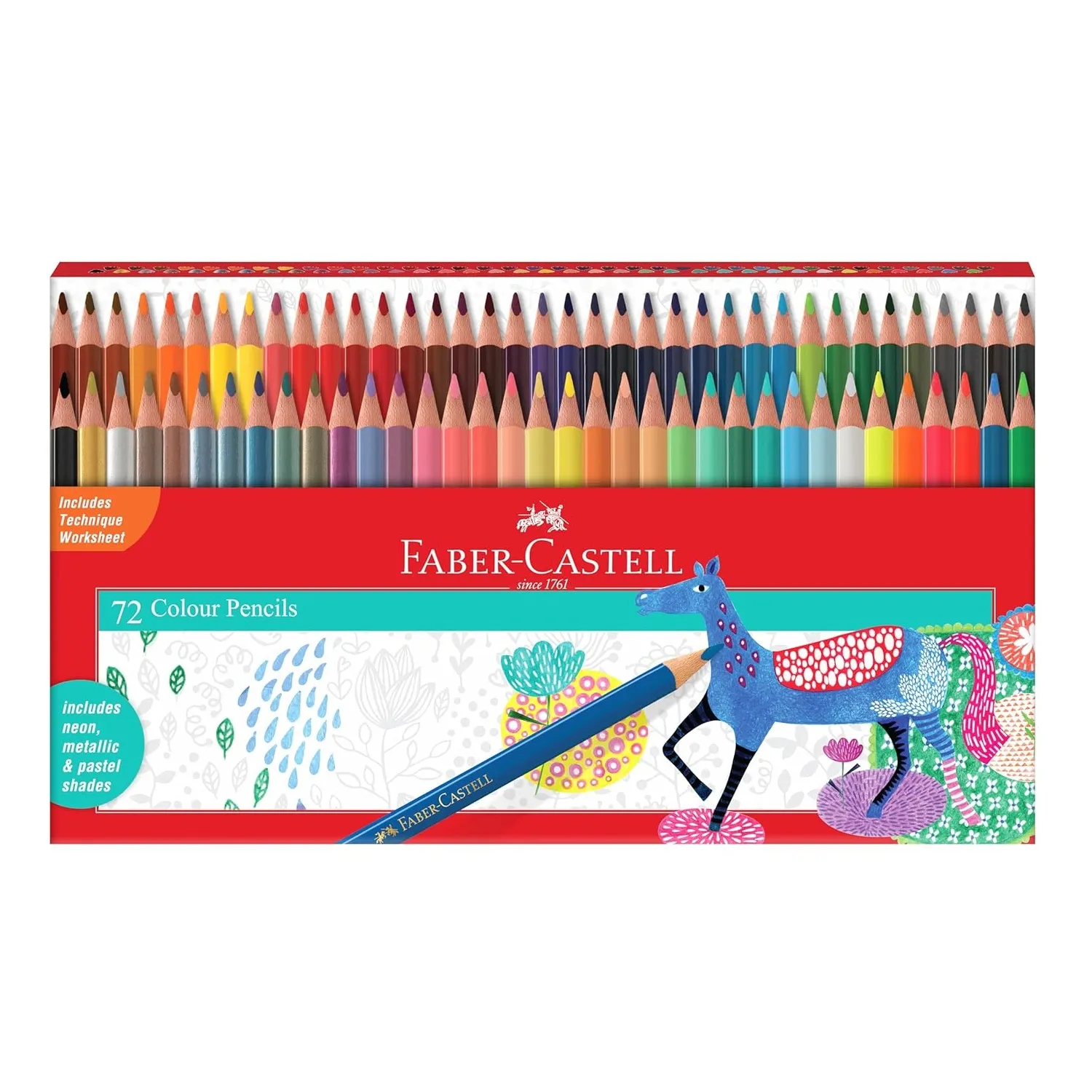 118072.webp Faber-Castell Triangular Colour Pencils - Pack Of 72 (Assorted) - Image 1