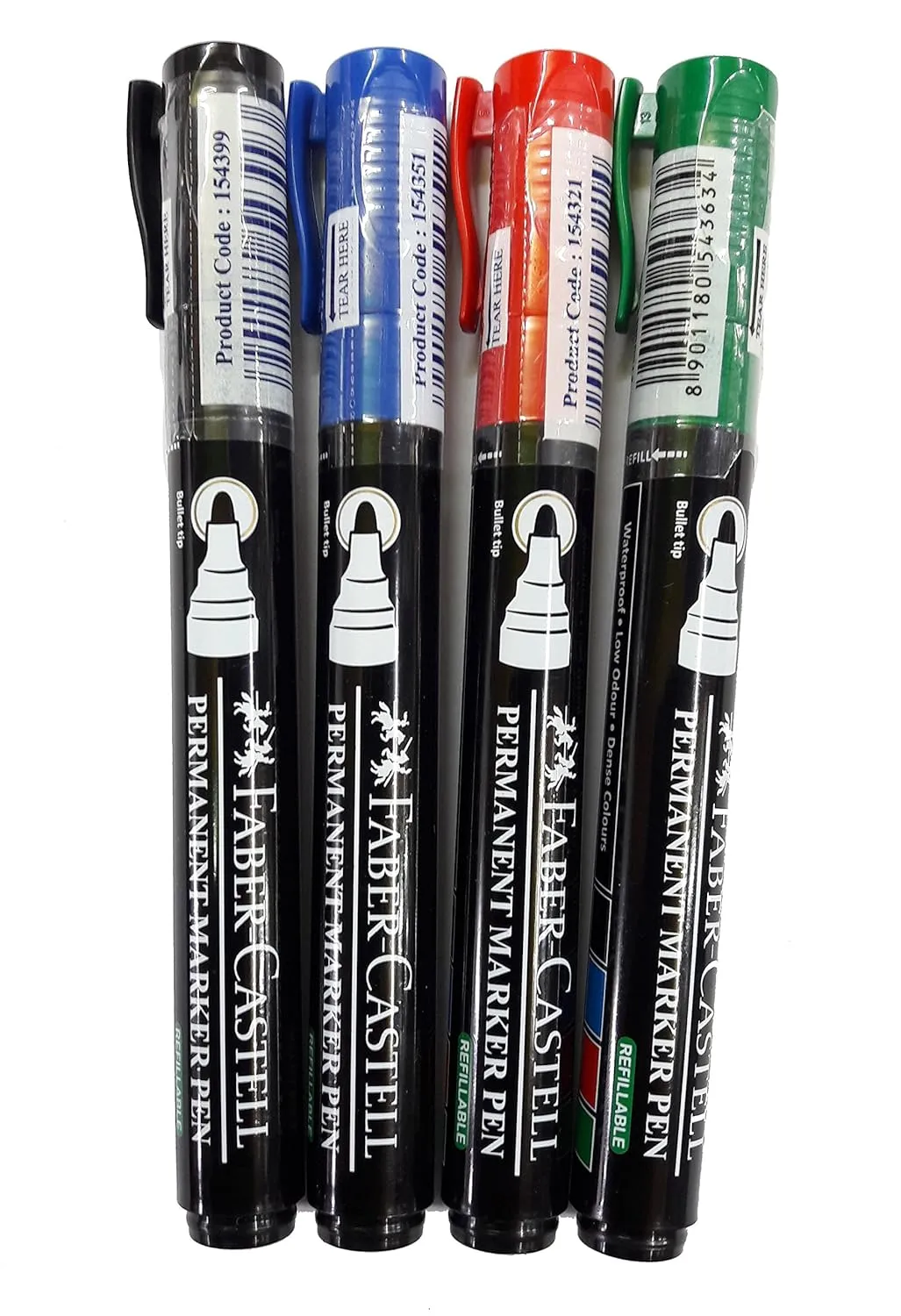 155351.webp Faber-Castell Thick Permanent Marker Pen (Pack Of 10-2Blue 2Red 2Green 4Black) - Image 1