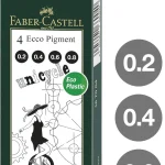 Faber-Castell Ecco Pigment Set Of 4-0.2/0.4/0.6/0.8 - Bold, Black
