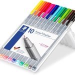Staedtler 334 SB10 Triplus Fineliner Tip Pen in Staedtler Box - Pack of 10 (Multicolor)