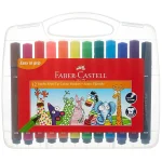 Faber-Castell 12 Jumbo Fibre-Tip Colour Markers, Assorted