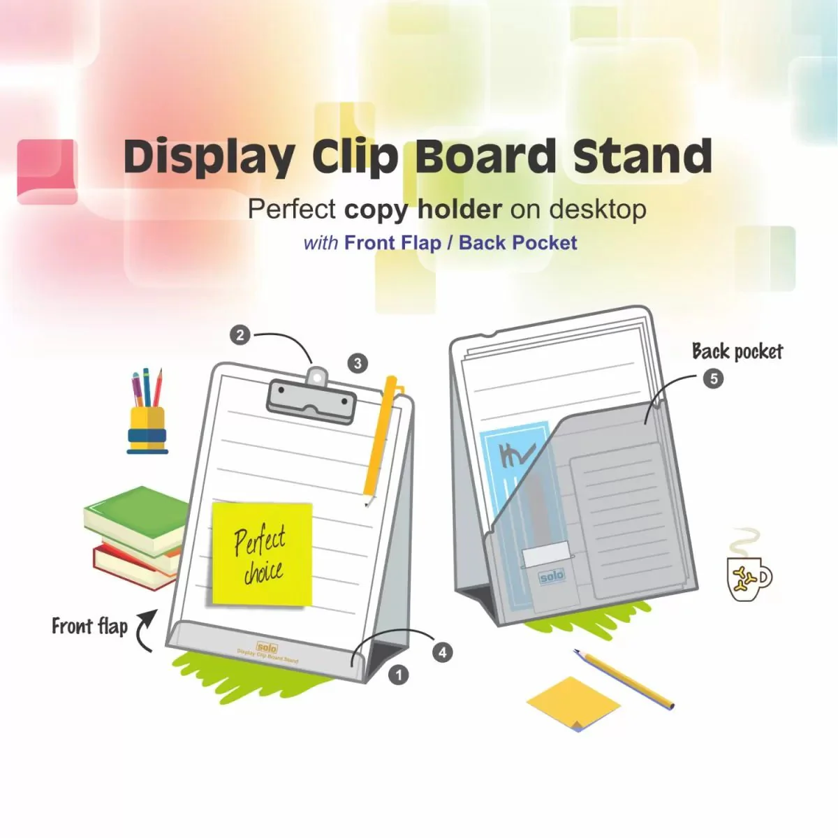 DCBA4.webp Solo Display Clip Board Stand – A4 (DCBA4) - Image 1