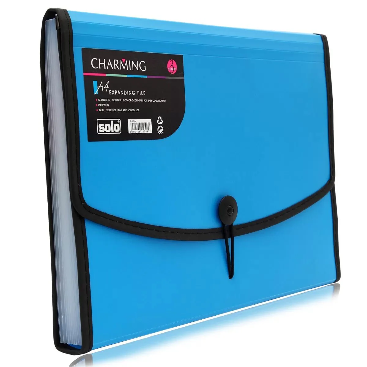 EX802.webp Solo Expanding File – Elastic with Sewing, 12 section, A4 size (EX802) - Image 1