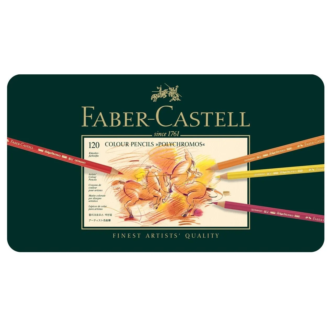 FABER_POLY_PENCIL_120_TIN_BOX.webp Faber-Castell Polychromos 120 Shades,Multicolor - Image 1