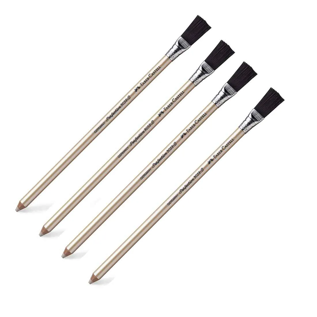 FCPEB.webp Faber-Castell Perfection Eraser Pencil With White Eraser And Brush (Pack Of 4) - Image 1