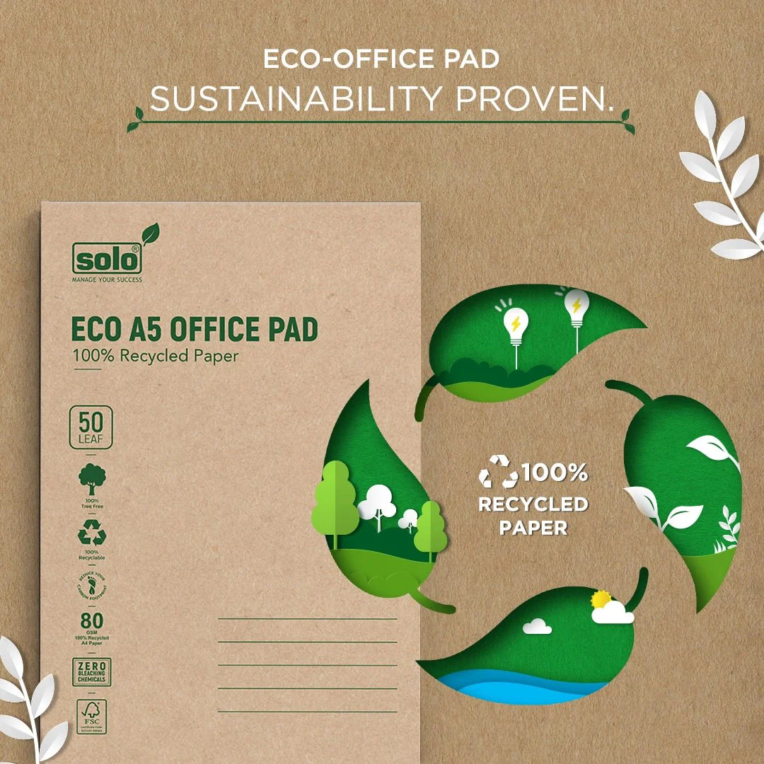 RNPA4.webp Solo Eco-Friendly Notepad, Pack of 2, 50 Sheets Each - Image 1