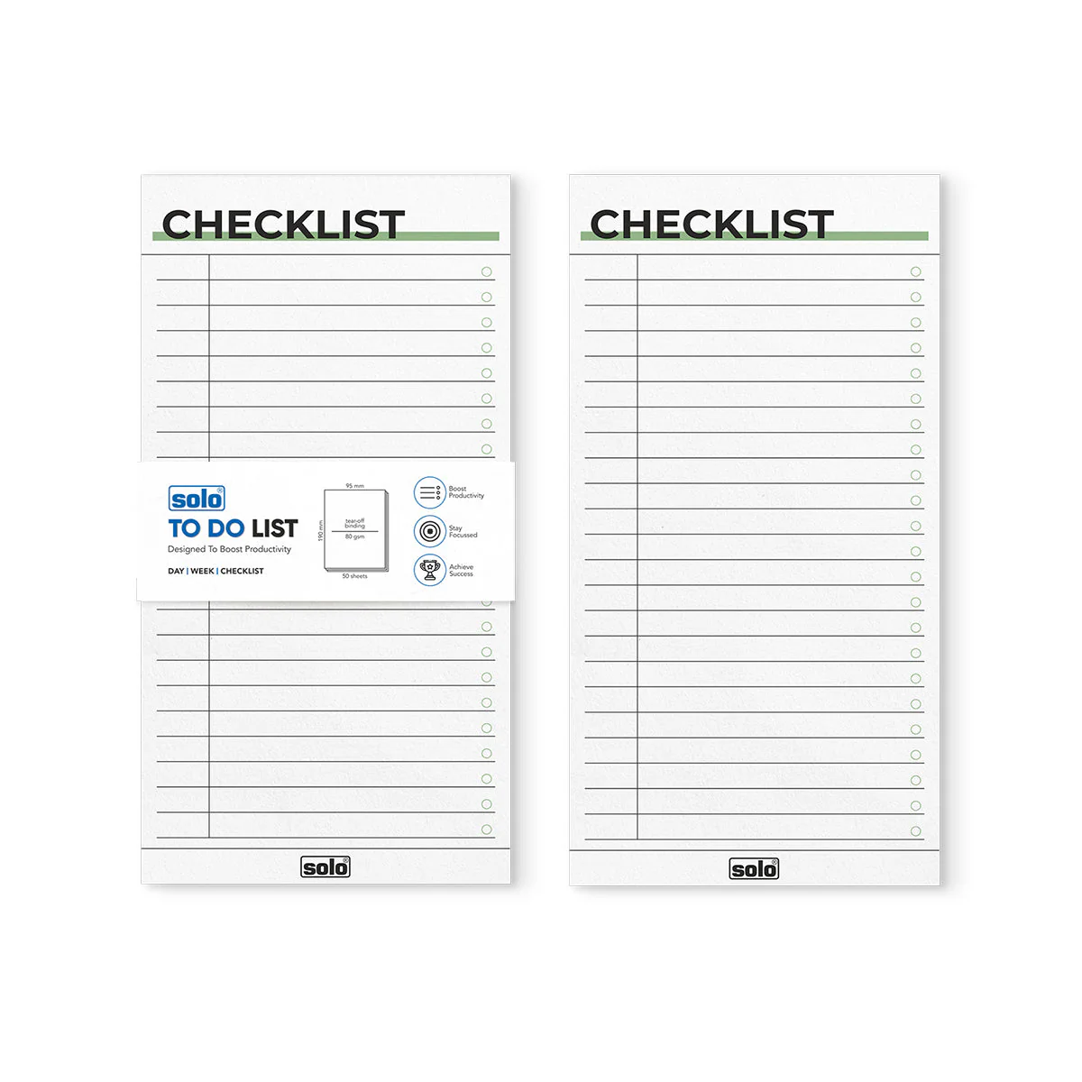 TOPB6C2.webp Solo B6 Tear Off Daily Planner | To Do List | For Office, Home & School | 50 Sheets Per Pad, 80 GSM| Pack of 2 - Image 1