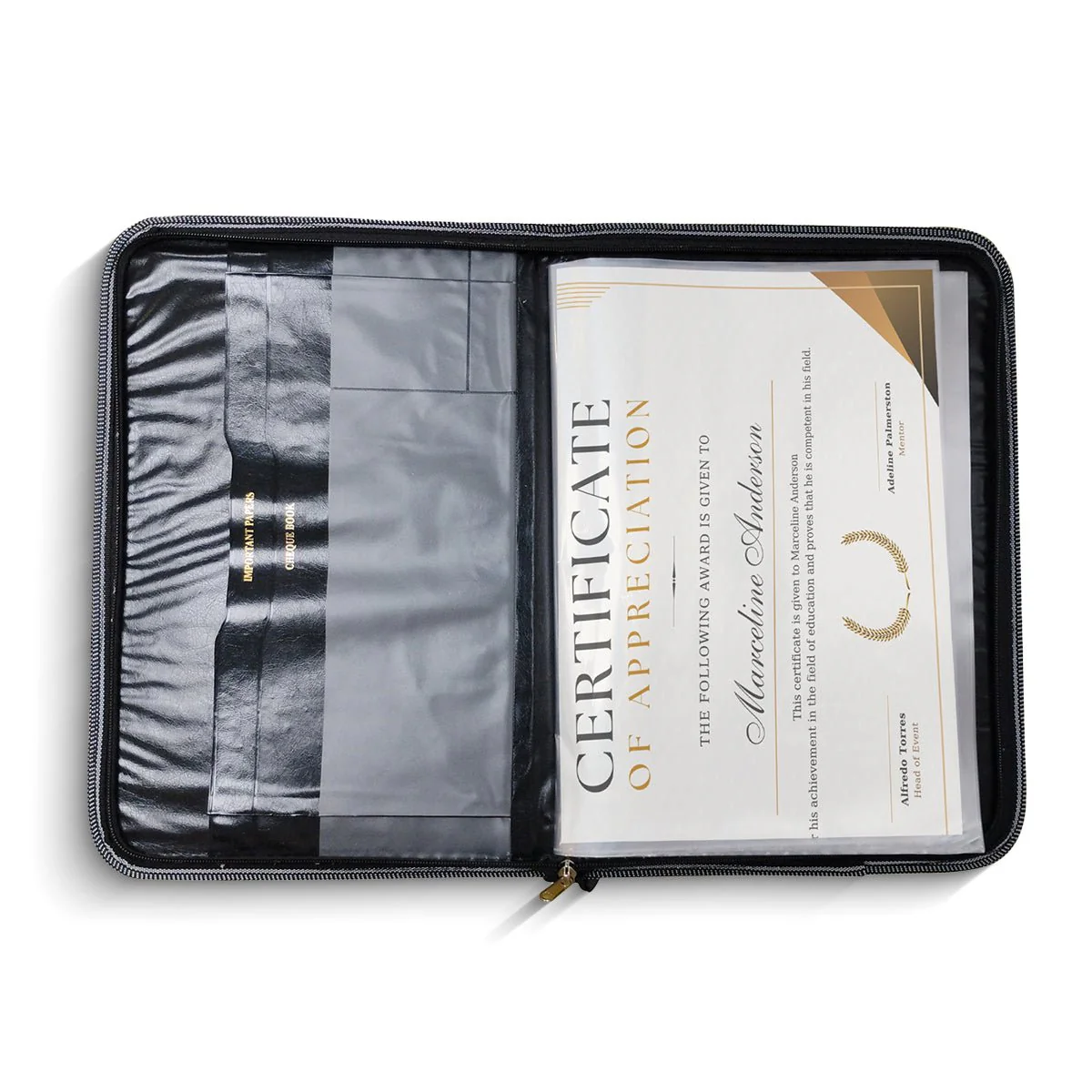 ZB016.webp Solo PORTFOLIO BAG - 20 POCKETS For Certificates, Documents Holder, Document Bag, Portfolio - Image 1