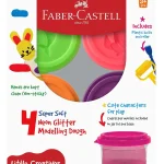 Faber-Castell Modelling Dough Neon Glitter Set Of 4