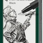 Faber-Castell Pitt Artist Color Pen Set - Pack Of 4, S, F, M, B - Fine, Black