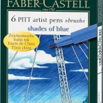 Faber-Castell Pitt Artist B Pen Set - Pack Of 6 (Blue)